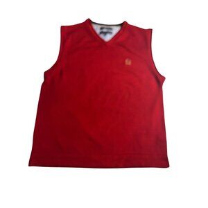 Tommy Hilfiger Red Sleeveless V-Neck Sweater Vest XXL 100% Cotton preppy classic